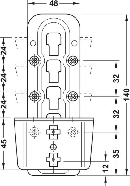 Bettverbinder, für Mittelbalken- und Lattenrostauflage Höhe einstellbar, Höhe: 140 mm, blau verzinkt